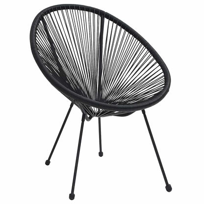 312164 vidaXL Garden Moon Chairs 2 pcs Rattan Black