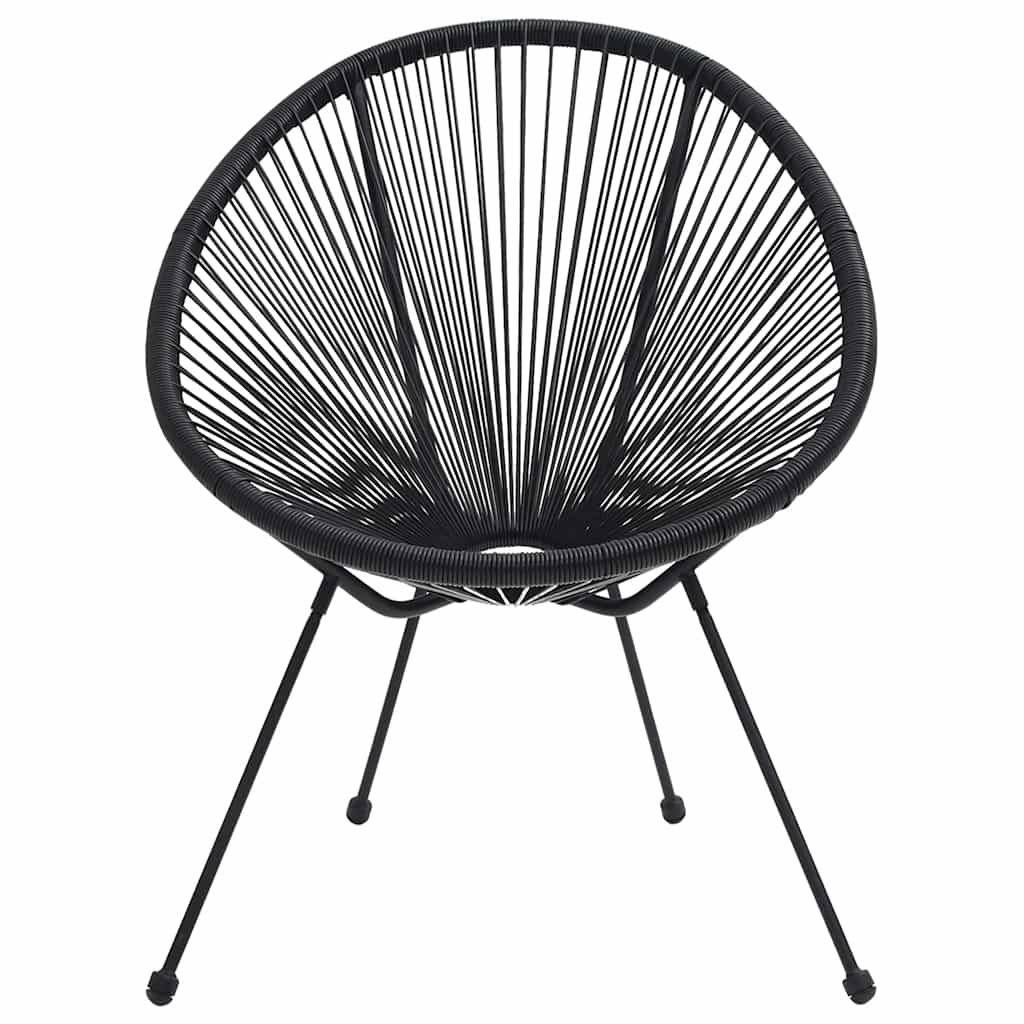 312164 vidaXL Garden Moon Chairs 2 pcs Rattan Black