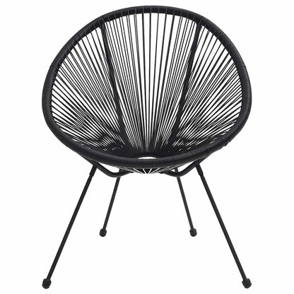 312164 vidaXL Garden Moon Chairs 2 pcs Rattan Black