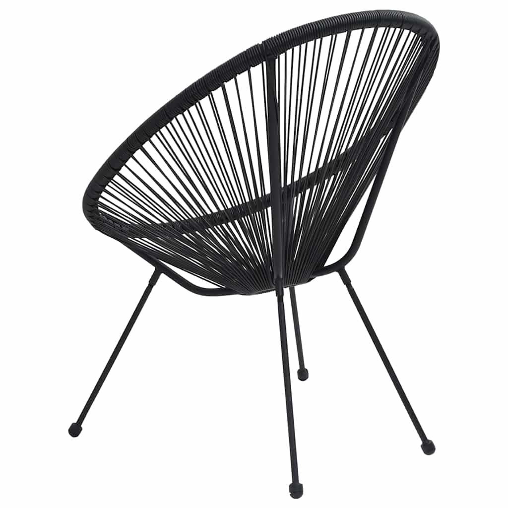 312164 vidaXL Garden Moon Chairs 2 pcs Rattan Black