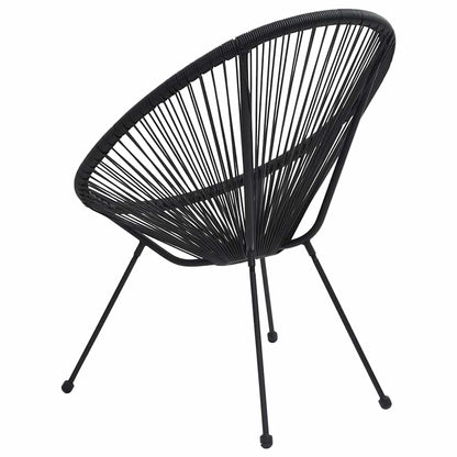 312164 vidaXL Garden Moon Chairs 2 pcs Rattan Black