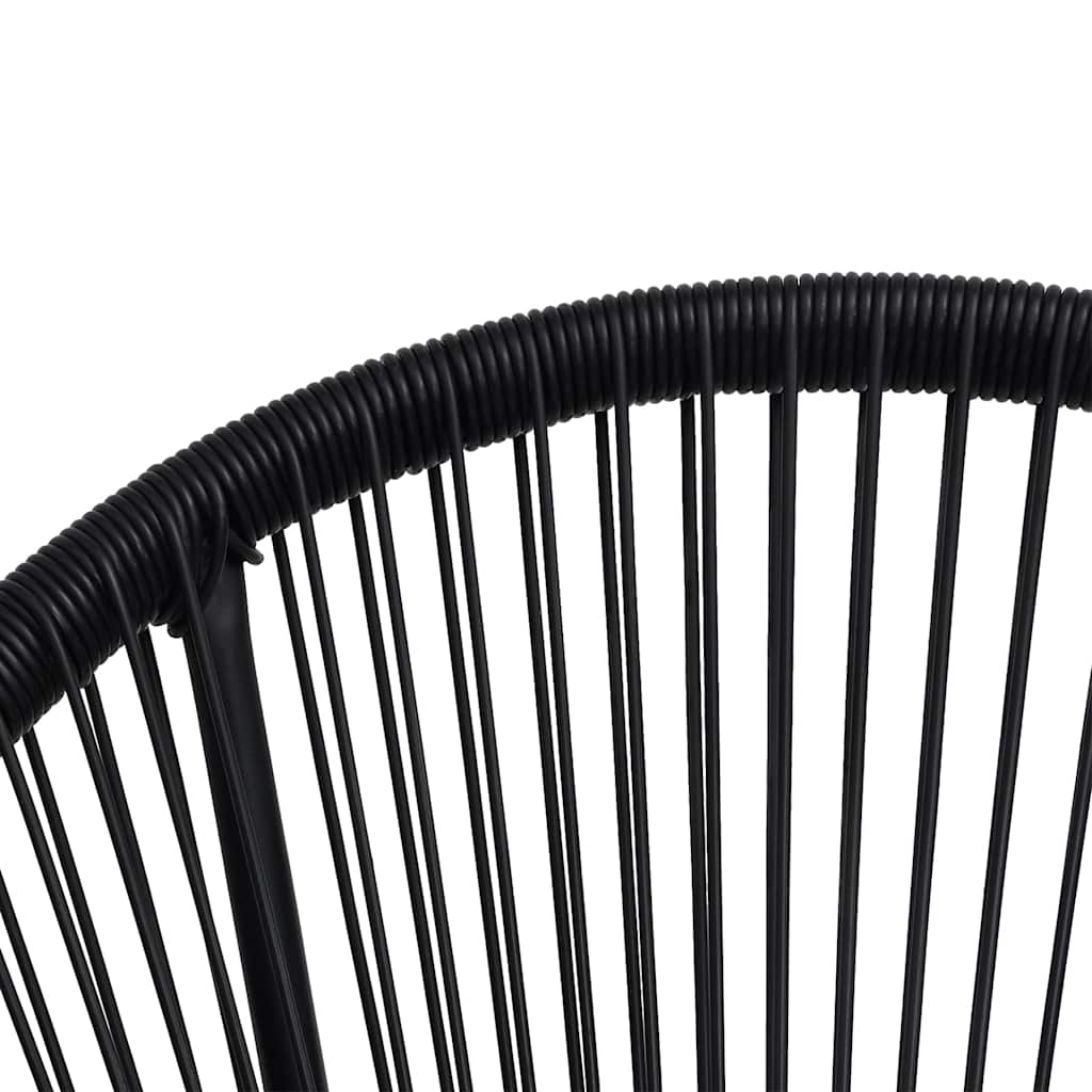 312164 vidaXL Garden Moon Chairs 2 pcs Rattan Black
