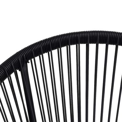 312164 vidaXL Garden Moon Chairs 2 pcs Rattan Black