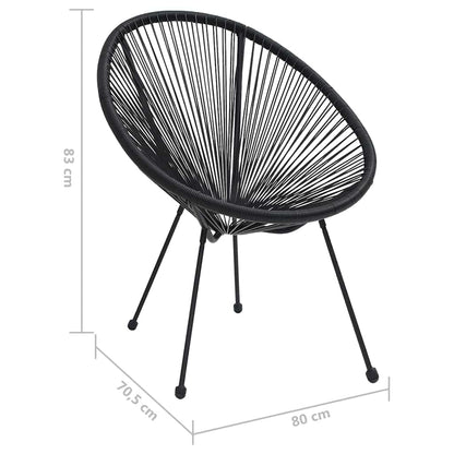 312164 vidaXL Garden Moon Chairs 2 pcs Rattan Black
