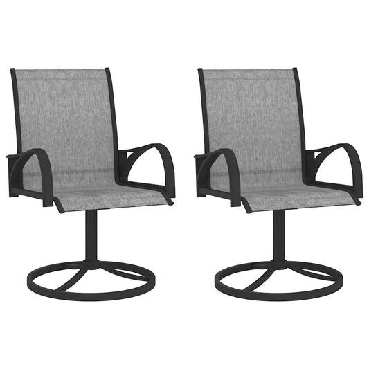 312167 vidaXL Garden Swivel Chairs 2 pcs Textilene and Steel Grey