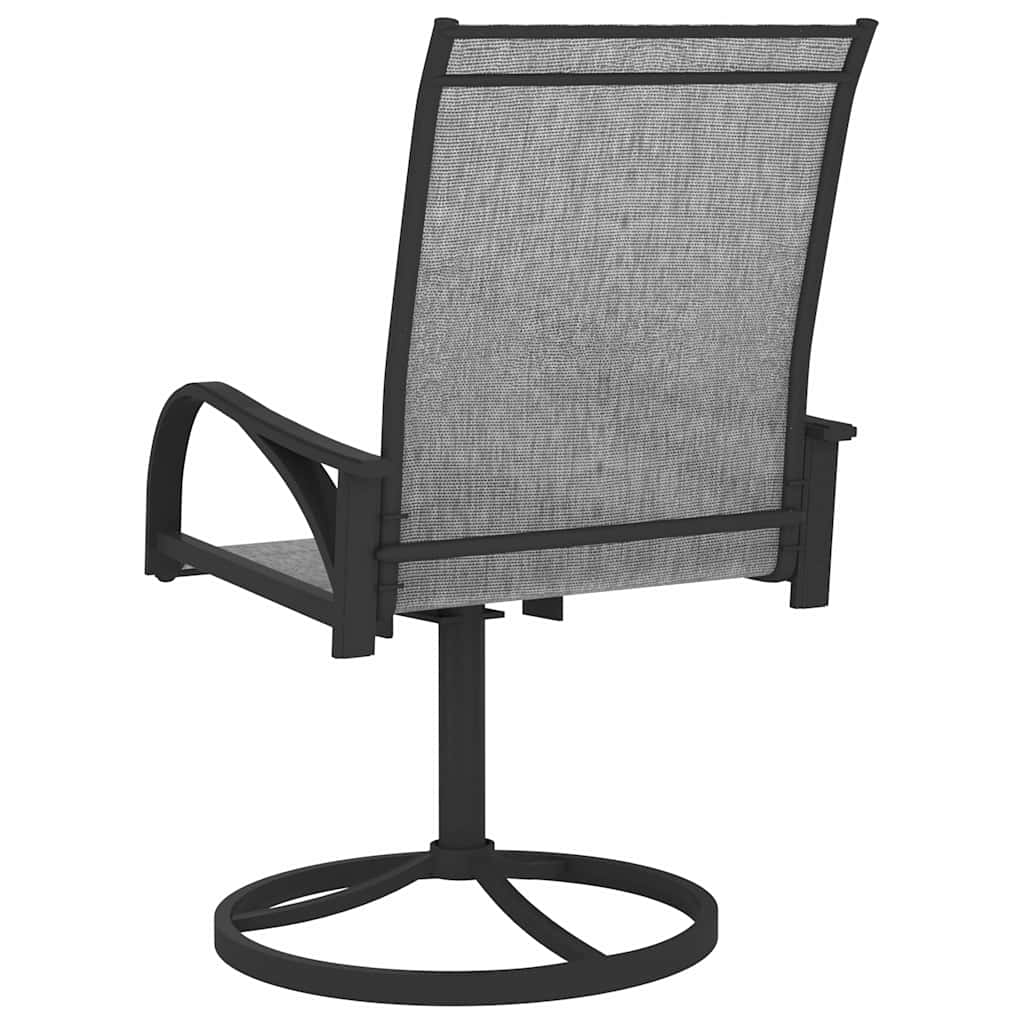 312167 vidaXL Garden Swivel Chairs 2 pcs Textilene and Steel Grey