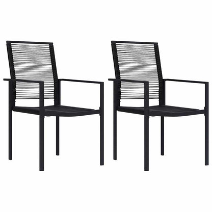 312171 vidaXL Garden Chairs 2 pcs PVC Rattan Black