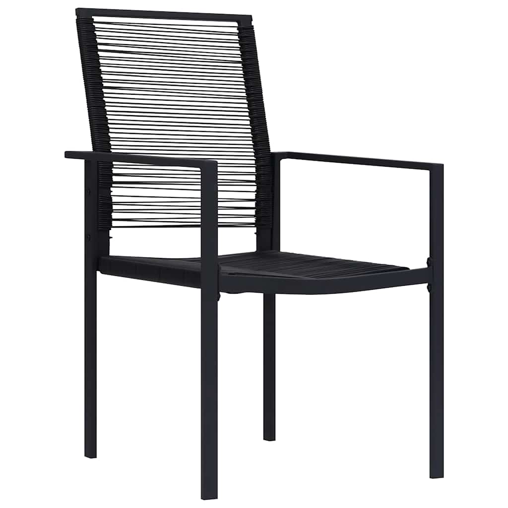 312171 vidaXL Garden Chairs 2 pcs PVC Rattan Black