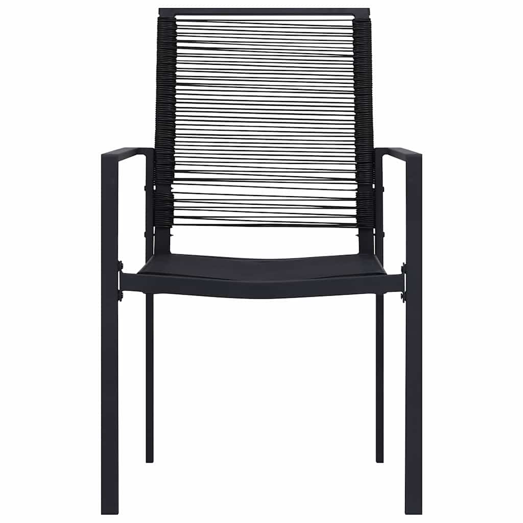312171 vidaXL Garden Chairs 2 pcs PVC Rattan Black