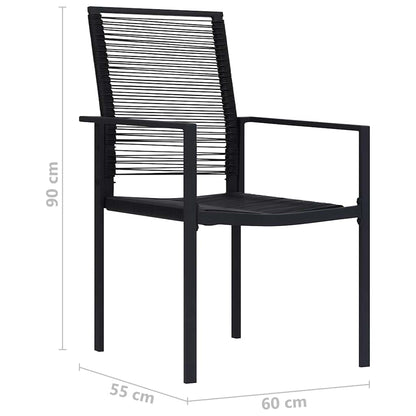 312171 vidaXL Garden Chairs 2 pcs PVC Rattan Black