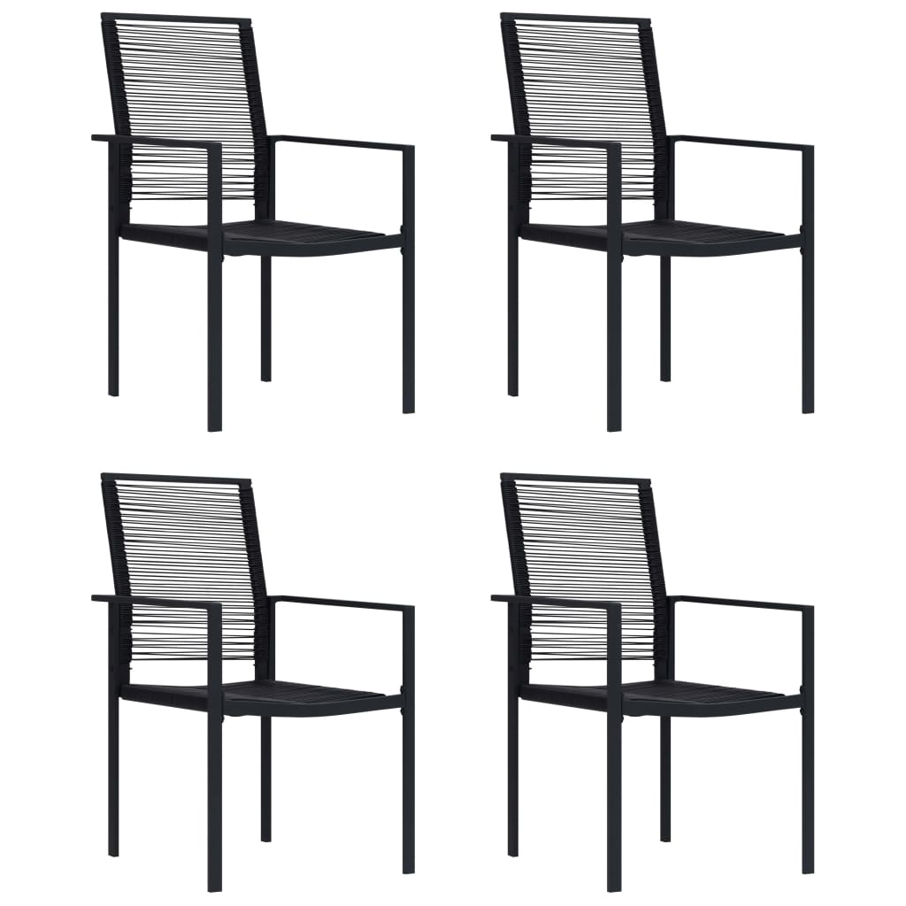 vidaXL Garden Chairs 4 pcs PVC Rattan Black