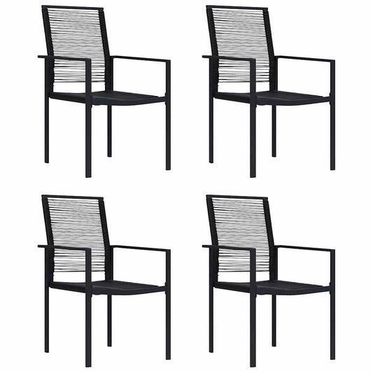 312172 vidaXL Garden Chairs 4 pcs PVC Rattan Black
