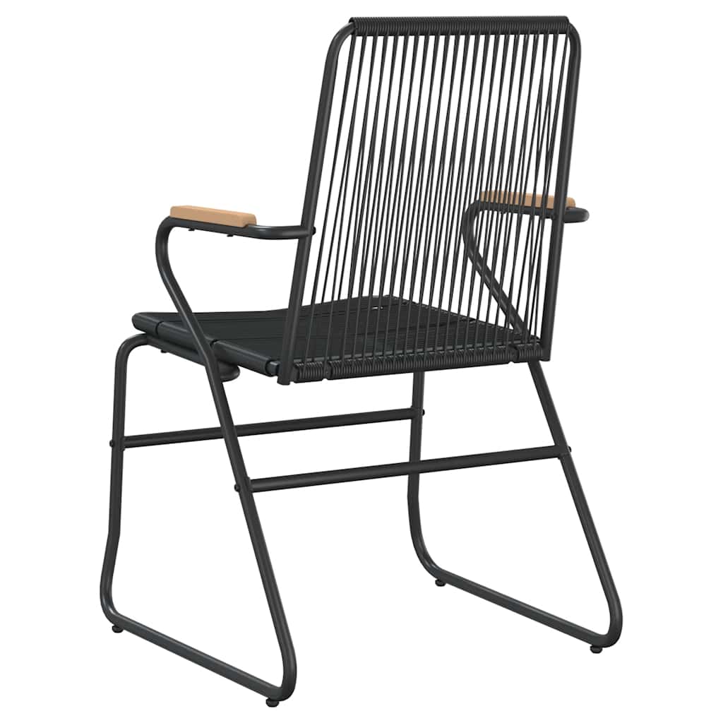 vidaXL Garden Chairs 2 pcs Black 58x59x85,5 cm PVC Rattan