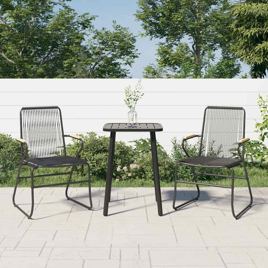 vidaXL Garden Chairs 2 pcs Black 58x59x85,5 cm PVC Rattan
