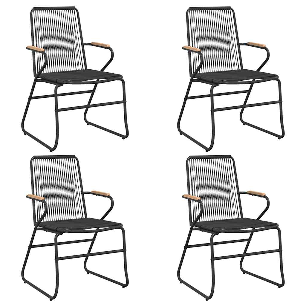 vidaXL Garden Chairs 4 pcs Black 58x59x85,5 cm PVC Rattan