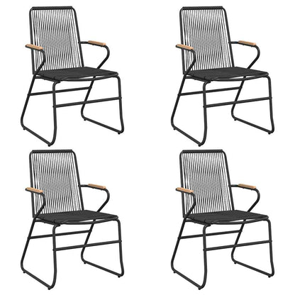 vidaXL Garden Chairs 4 pcs Black 58x59x85,5 cm PVC Rattan