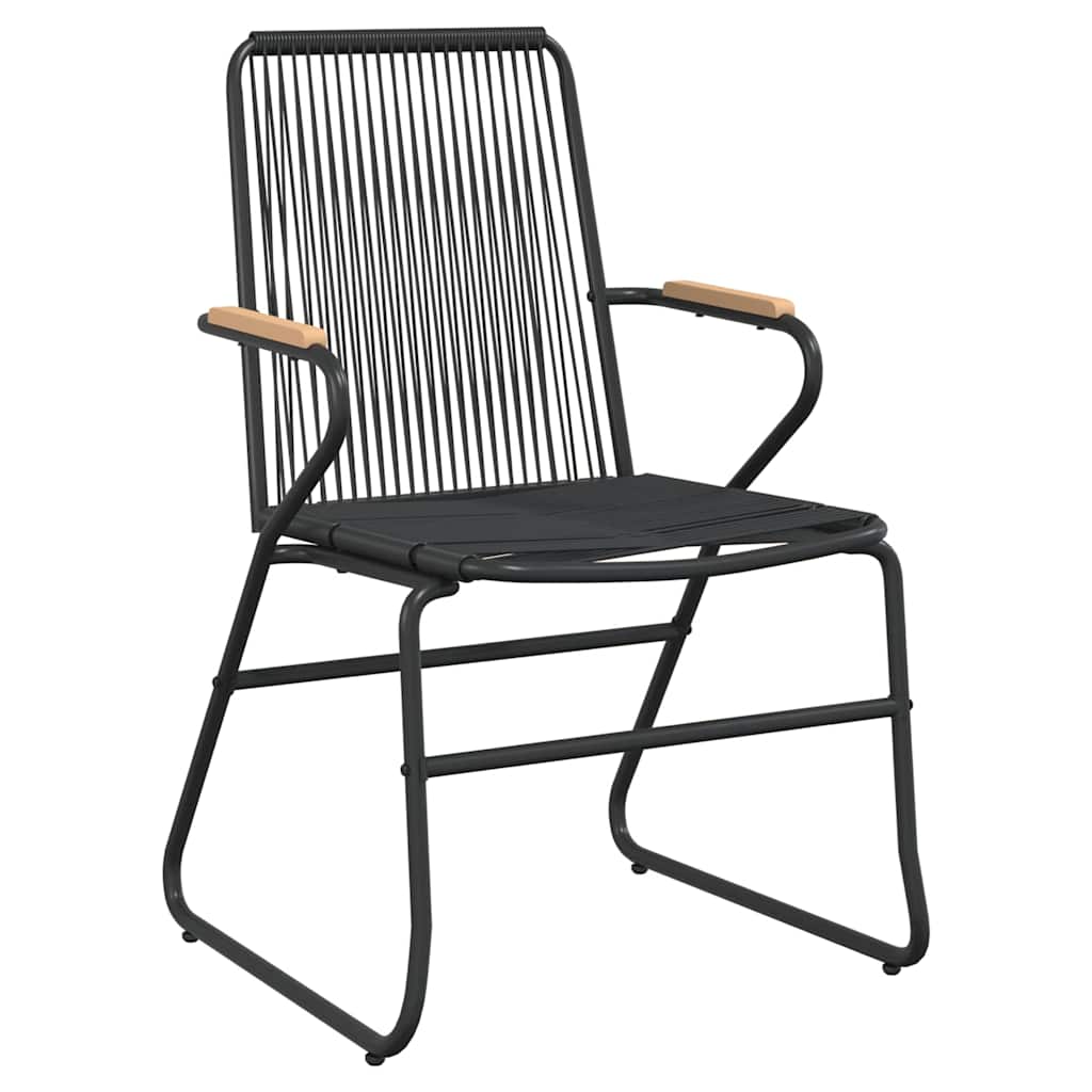 vidaXL Garden Chairs 4 pcs Black 58x59x85,5 cm PVC Rattan