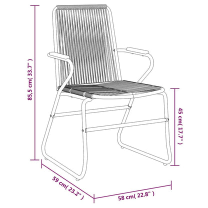 vidaXL Garden Chairs 4 pcs Black 58x59x85,5 cm PVC Rattan