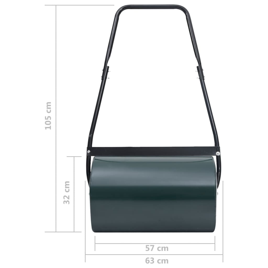 vidaXL Lawn Roller Green and Black 63 cm 50 L