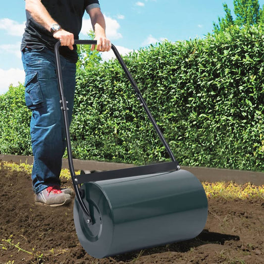 147846 vidaXL Lawn Roller Push Green and Black 63 cm 50 L