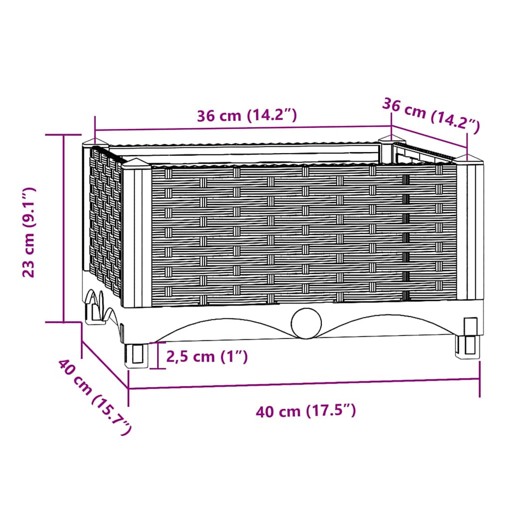 vidaXL Raised Bed 40x40x23 cm Polypropylene