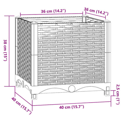 vidaXL Raised Bed 40x40x38 cm Polypropylene