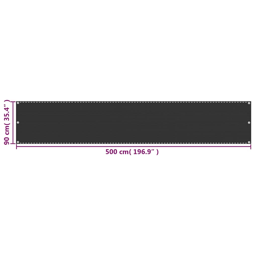 310842 vidaXL Balcony Screen Anthracite 90x500 cm HDPE