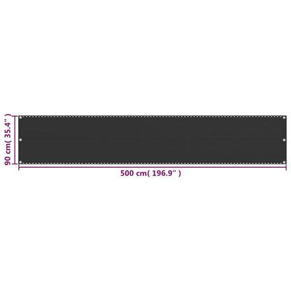 310842 vidaXL Balcony Screen Anthracite 90x500 cm HDPE