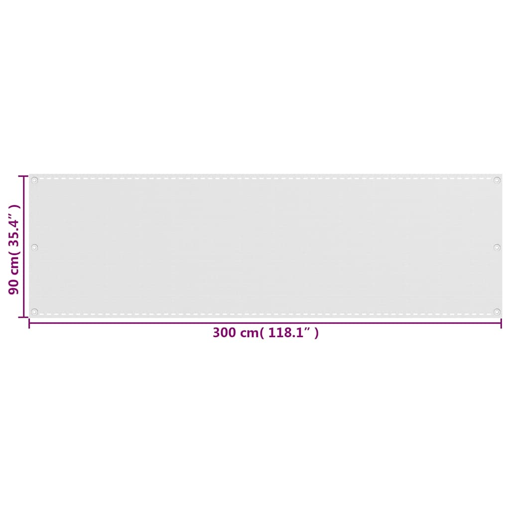 310864 vidaXL Balcony Screen White 90x300 cm HDPE