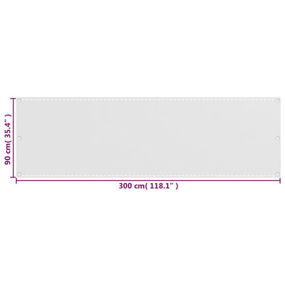 310864 vidaXL Balcony Screen White 90x300 cm HDPE