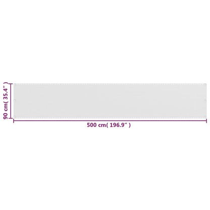 vidaXL Balcony Screen White 90x500 cm HDPE