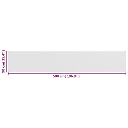 310866 vidaXL Balcony Screen White 90x500 cm HDPE