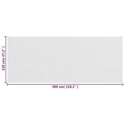 vidaXL Balcony Screen White 120x300 cm HDPE
