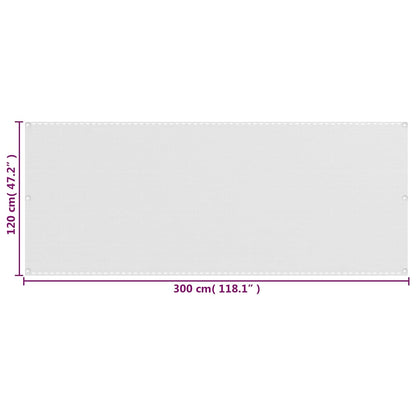 310868 vidaXL Balcony Screen White 120x300 cm HDPE