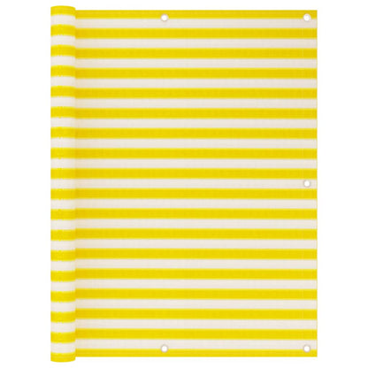 vidaXL Balcony Screen Yellow and White 120x500 cm HDPE