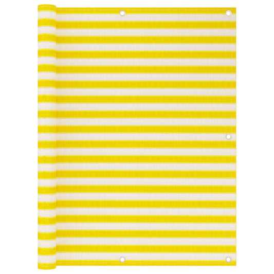 310882 vidaXL Balcony Screen Yellow and White 120x500 cm HDPE