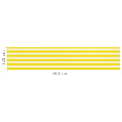 310883 vidaXL Balcony Screen Yellow and White 120x600 cm HDPE
