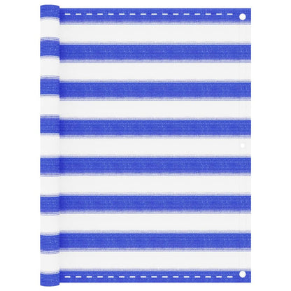vidaXL Balcony Screen Blue and White 90x300 cm HDPE