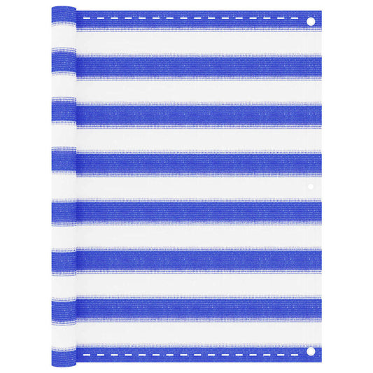 310888 vidaXL Balcony Screen Blue and White 90x300 cm HDPE