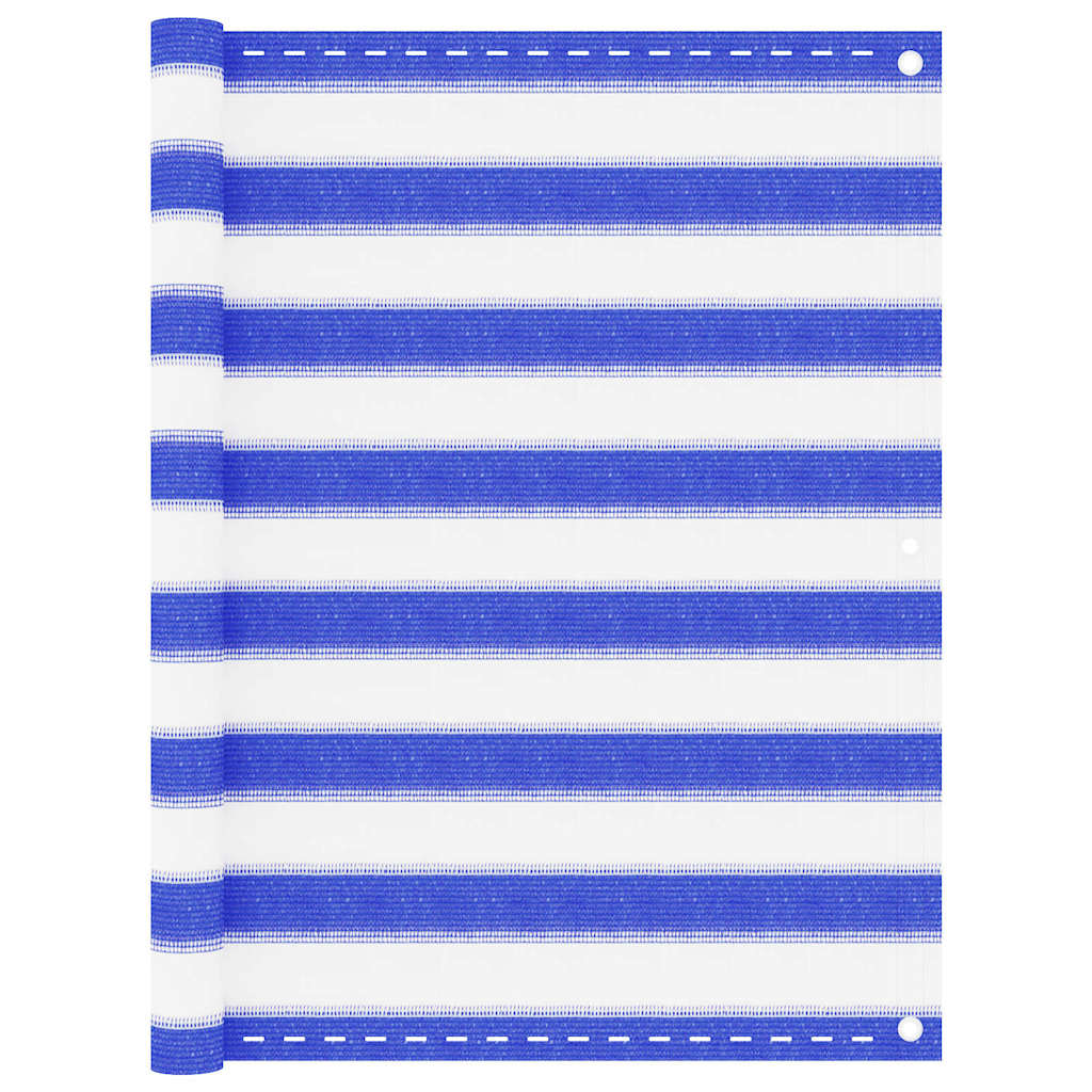 310889 vidaXL Balcony Screen Blue and White 90x400 cm HDPE