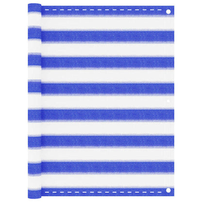 310889 vidaXL Balcony Screen Blue and White 90x400 cm HDPE