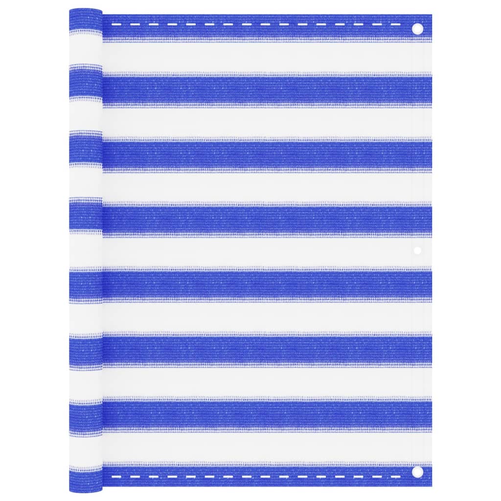 vidaXL Balcony Screen Blue and White 90x500 cm HDPE
