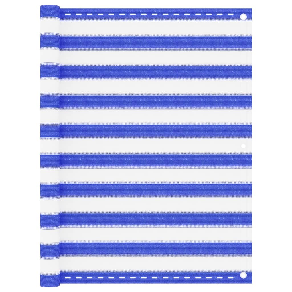 vidaXL Balcony Screen Blue and White 120x400 cm HDPE