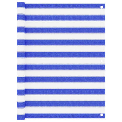 vidaXL Balcony Screen Blue and White 120x400 cm HDPE
