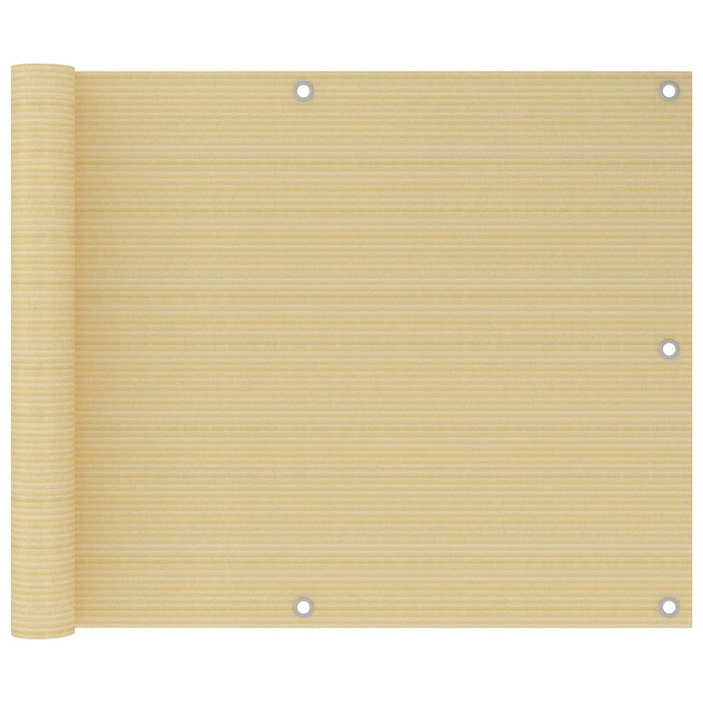 vidaXL Balcony Screen Beige 75x300 cm HDPE