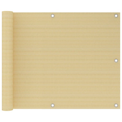 vidaXL Balcony Screen Beige 75x300 cm HDPE