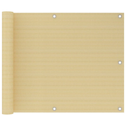 vidaXL Balcony Screen Beige 75x300 cm HDPE