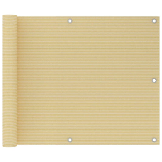 vidaXL Balcony Screen Beige 75x400 cm HDPE