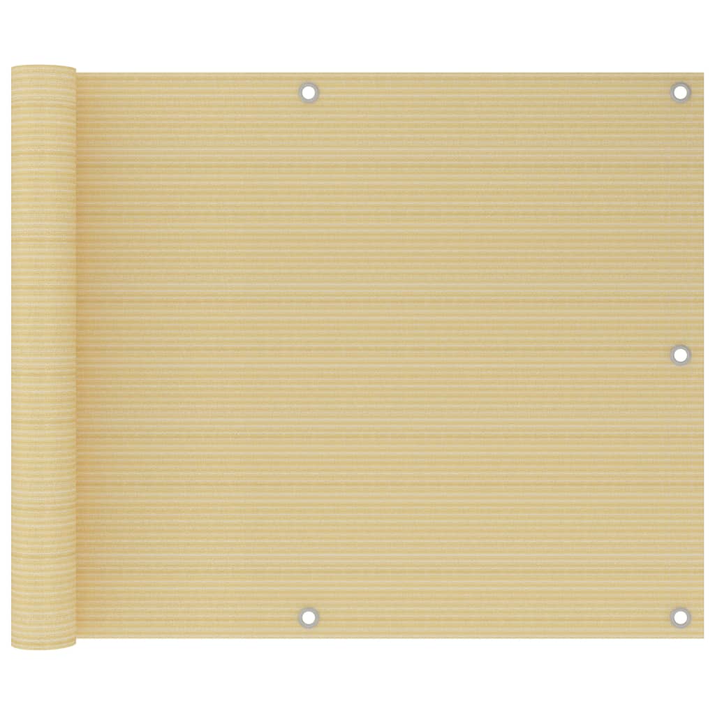 vidaXL Balcony Screen Beige 75x500 cm HDPE
