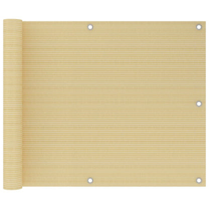 vidaXL Balcony Screen Beige 75x500 cm HDPE